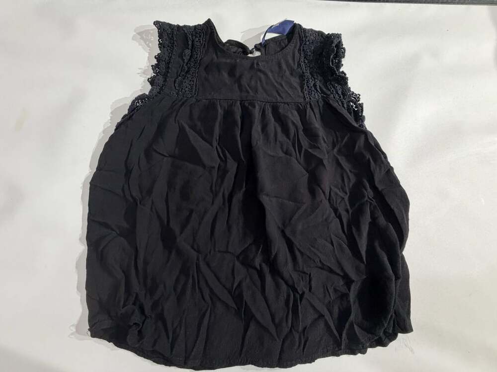 Black Crochet Lace Trim Sleeveless Top Womens Size M